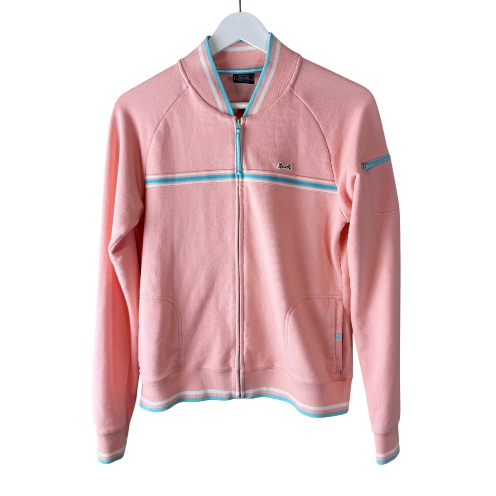 Le Tigre Women's Pink‎ Full Zip Classic Retro Sporty Track Jacket Size L